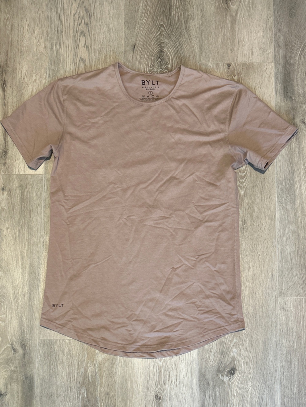 BYLT Basics Drop Cut T-Shirt | Size L | Mauve/Dusty Rose | BYLT Blend
